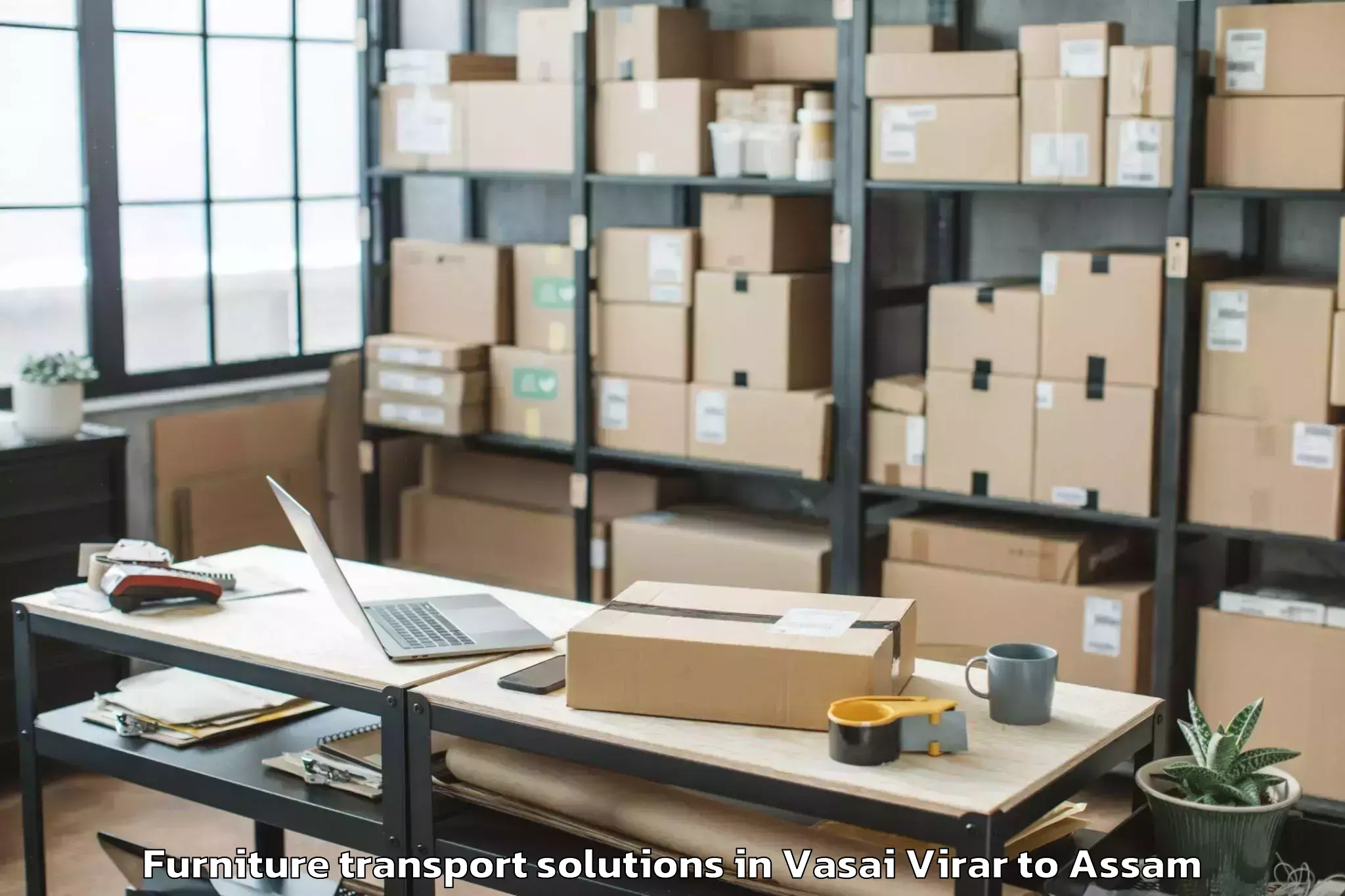 Quality Vasai Virar to Kalgachia Furniture Transport Solutions